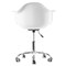 Fabulaxe Mid-Century Modern Style Adjustable Swivel Plastic Shell Molded Office Task Chair w/ Rolling Wheels, White, PK4 QI003751.WT.4 - alternate 7